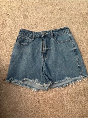 Hollister Light Blue Distressed Denim Shorts